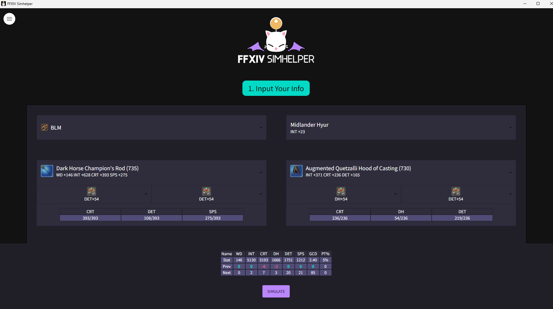 FFXIV Simhelper screenshot
